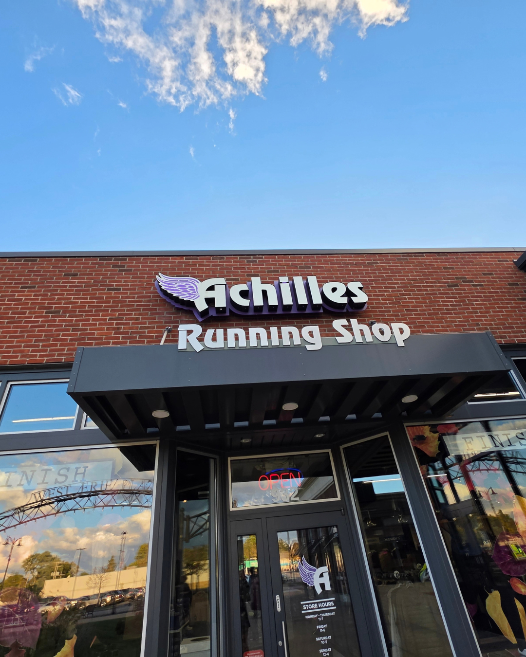 Achilles Running Shop storefront in Erie, Pennsylvania