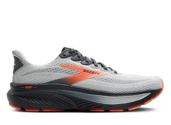 Brooks Men's Ghost 17 Oyster Mushroom/Orange/Ebony (048)