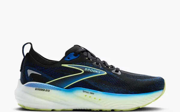 Brooks Men's Glycerin GTS 22 Black/Cobalt/Neo Yellow